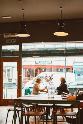 ladies dining in cafe