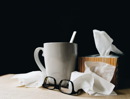 coffee mug and tissue