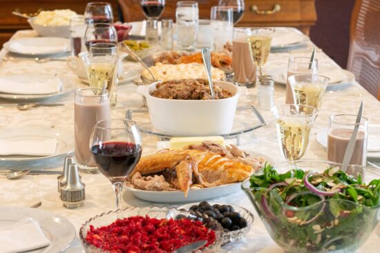 thanksgiving feast on table