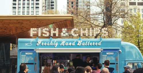 Fish and chips food truck